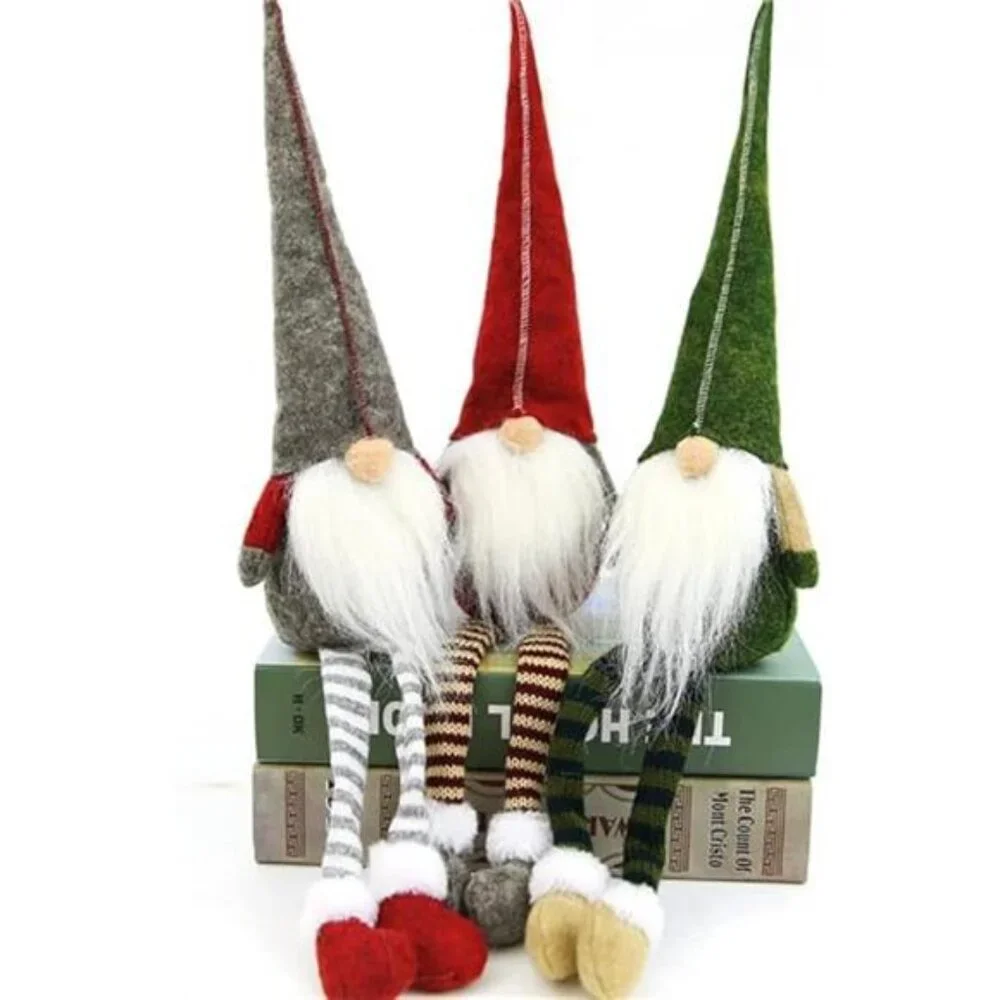 3pcs Long Legs Rudolph Doll Set, Christmas Decoration‎ & Kids Gift